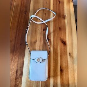 Tory Burch Robinson Spazzolato Phone Crossbody Bag